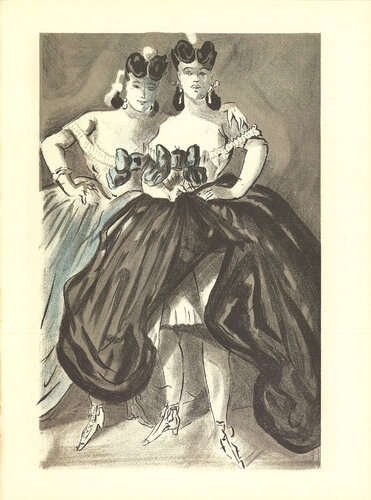  Two Women - 1939 Lithograph 14" x 10.25" by Lena Leclercq, Print for Sale on Singulart