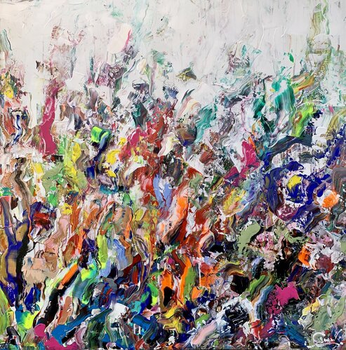 The speed and vibrancy of modern life van Maria Esmar, Schilderij te koop op Singulart