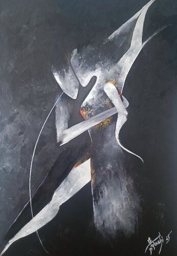 Etreinte nocturne by Kader Klouchi, Painting for Sale on Singulart