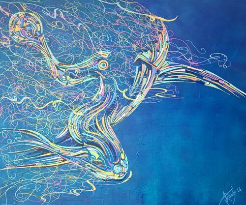 Elan du Hand van Kader Klouchi, Schilderij te koop op Singulart