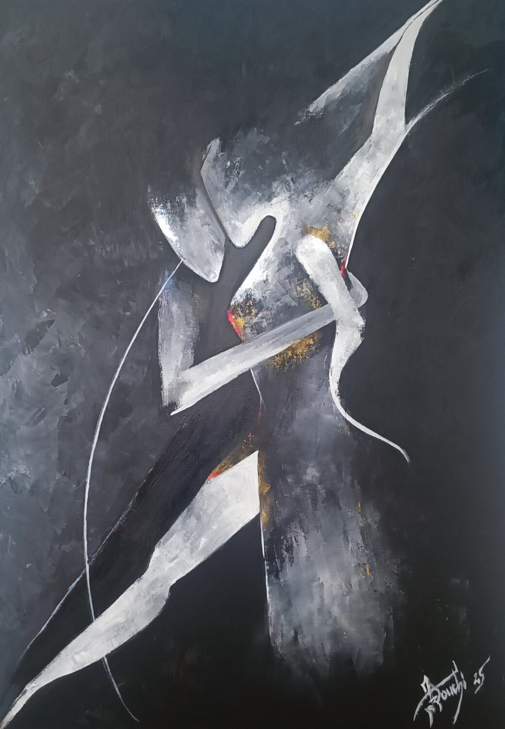 Etreinte nocturne Kader Klouchi Original painting for sale