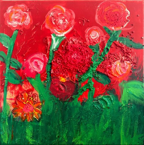 Grandma’s Roses by Melanie Krause, Painting for Sale on Singulart