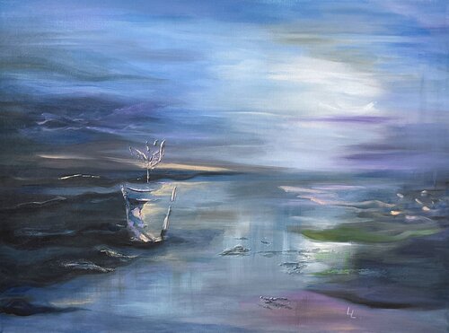 Surreal Landscape Painting with Sprout von Lyubov Lavrukhina, Malerei kaufen auf Singulart