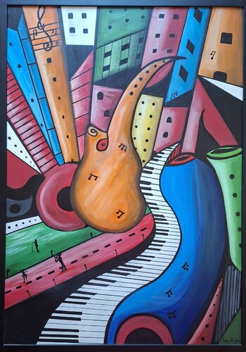 Jazz in New York von Luigia Boccalone, Malerei kaufen auf Singulart