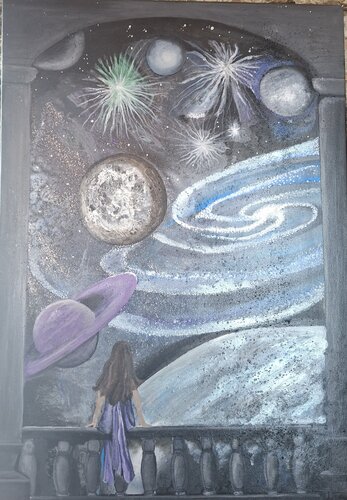 Sognando fra le stelle by Luigia Boccalone, Painting for Sale on Singulart