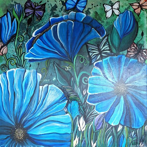 Papaveri Blu dell'Himalaya von Luigia Boccalone, Malerei kaufen auf Singulart