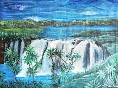 Le cascate del Nilo Azzurro de Luigia Boccalone, Pintura a la venta en Singulart