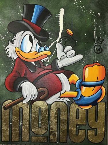 Scrooge mcduck Huslte silverleaf van Xavier Van walsem, Schilderij te koop op Singulart