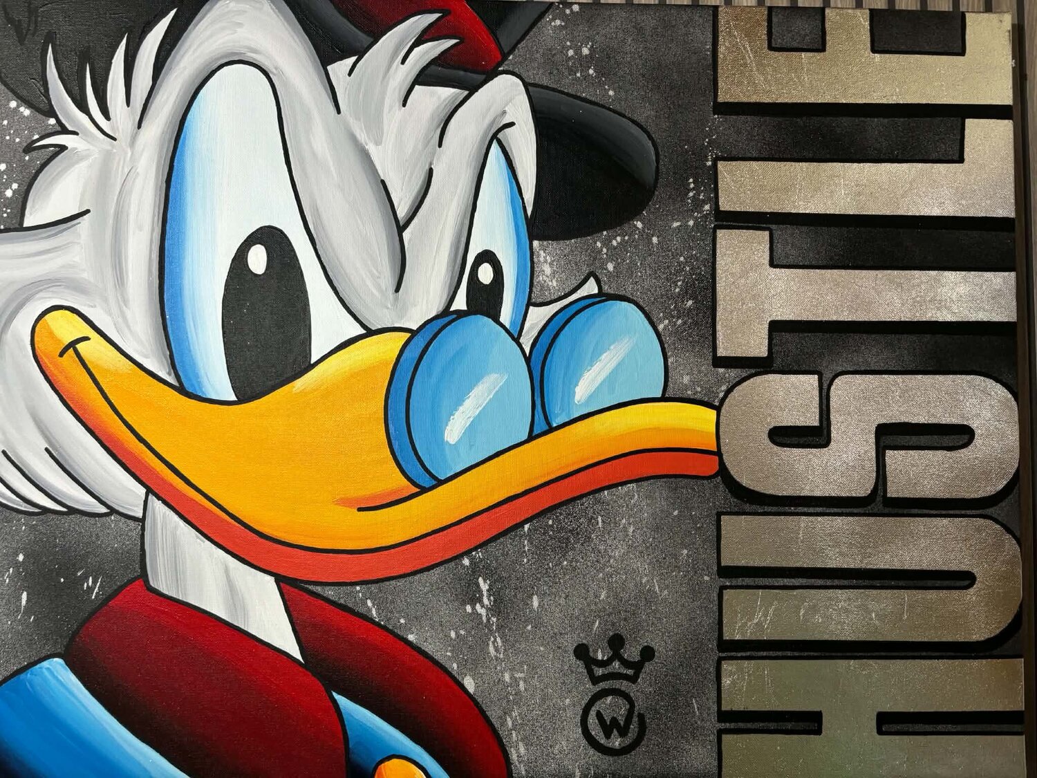 Scrooge mcduck Huslte silverleaf Xavier Van walsem Original painting for sale