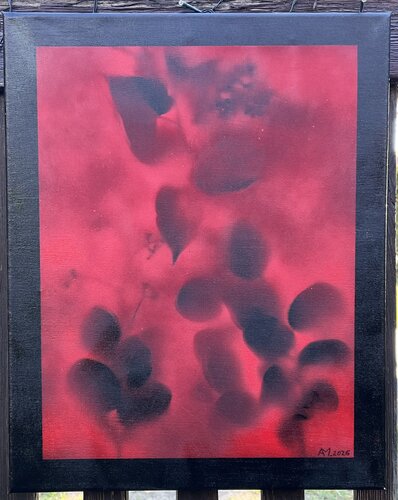 Des buissons dans le brouillard rouge sang de Ankou Morgue, Pintura a la venta en Singulart