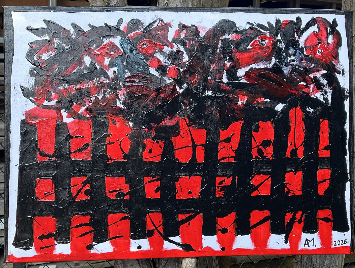 Guerre et destruction 5 Ankou Morgue Pintura original en venta