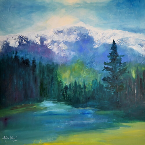 Silence in the Mountain (yukon) di Anita Wood, Pittura in vendita su Singulart