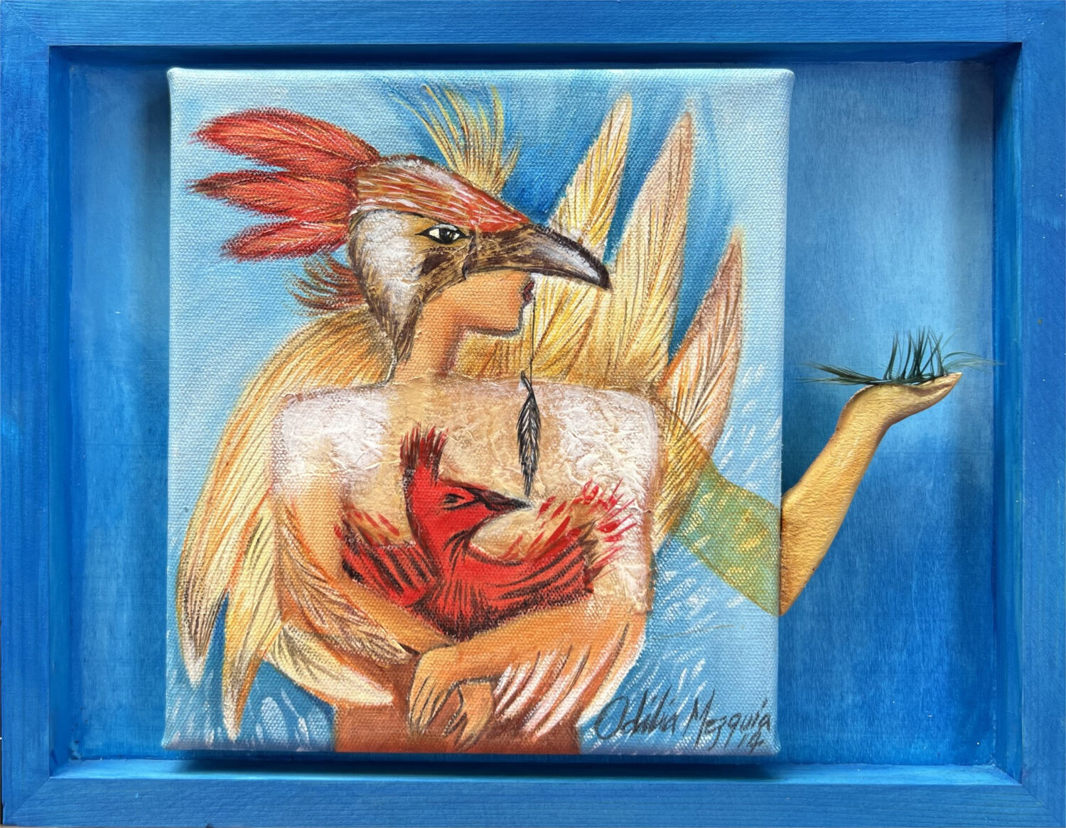 El Vuelo del Deceo Odilia Mezquia Origineel schilderij te koop