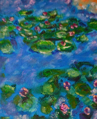 Blue Water Lilies by ARTUR ZALESKI, Painting for Sale on Singulart