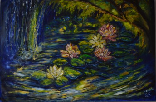 Enchanted Pond with Water Lilies by ARTUR ZALESKI, Painting for Sale on Singulart