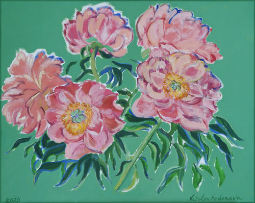 Peonies de Natalia Fedorova, Pintura a la venta en Singulart