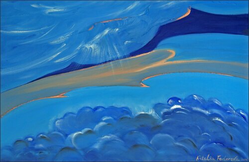 The sky is blue par Natalia Fedorova, Peinture en vente sur Singulart