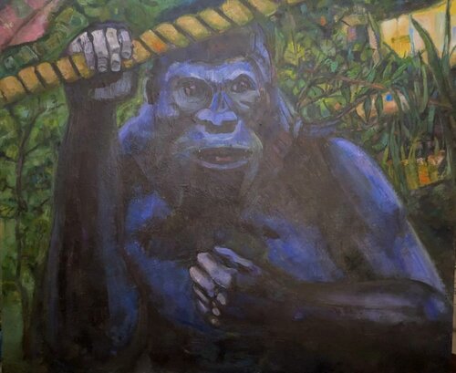 Blue Gorilla di richard odabashian, Pittura in vendita su Singulart