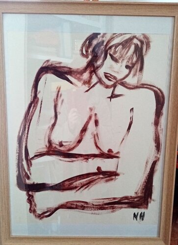 jeune femme reflechissant di Nicole Halgrain, Pittura in vendita su Singulart