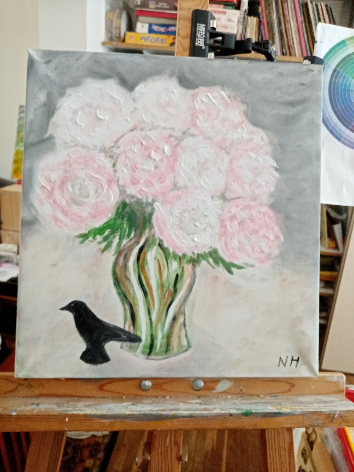 mes fleurs préférées Nicole Halgrain Original painting for sale