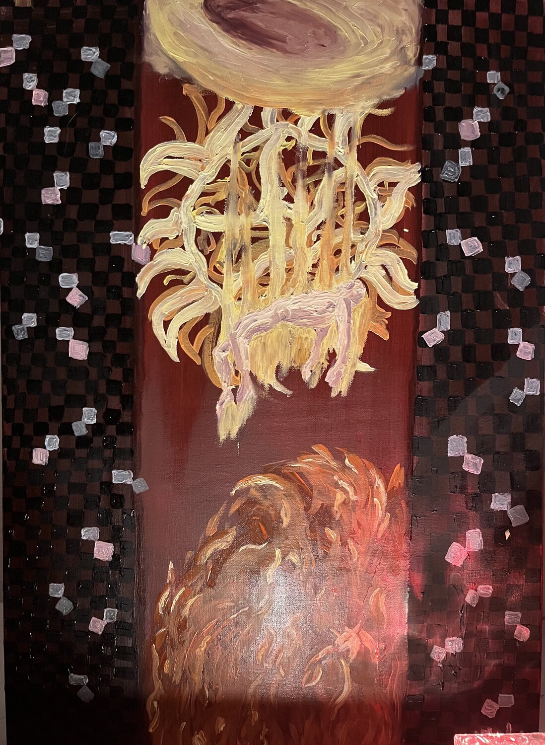 Échec au Dames Ludmila Clain Peinture originale à vendre