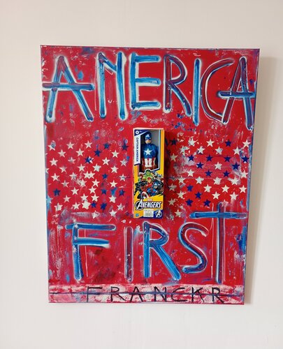 Captain America van Franck Rivoal, Schilderij te koop op Singulart