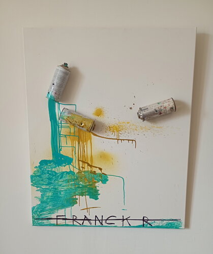 Tire à la carabine de 4,5mm sur les bombes aérosoles by Franck Rivoal, Painting for Sale on Singulart