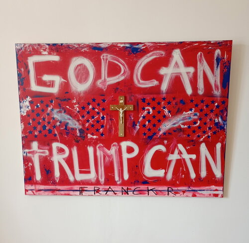 God Can Trump Can par Franck Rivoal, Peinture en vente sur Singulart