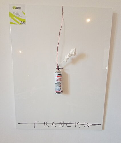 Autoportrait d’une bombe aérosol de mousse expansive de la Vie à la Mort par Franck Rivoal, Peinture en vente sur Singulart