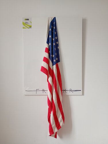 Le drapeau américain dans la pureté du silence de Franck Rivoal, Pintura a la venta en Singulart