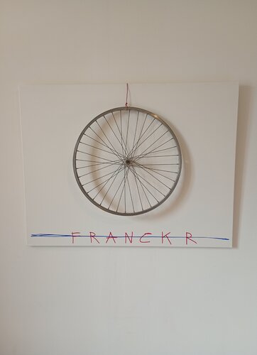 La roue de vélo Française by Franck Rivoal, Painting for Sale on Singulart