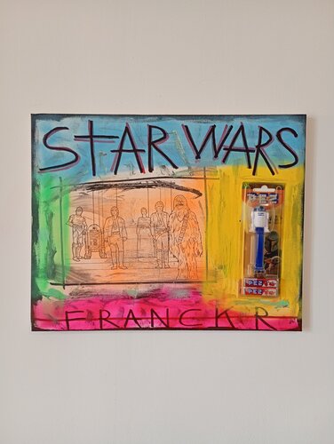 Star Wars  R2 D2  " Pez R2 D2 " by Franck Rivoal, Painting for Sale on Singulart