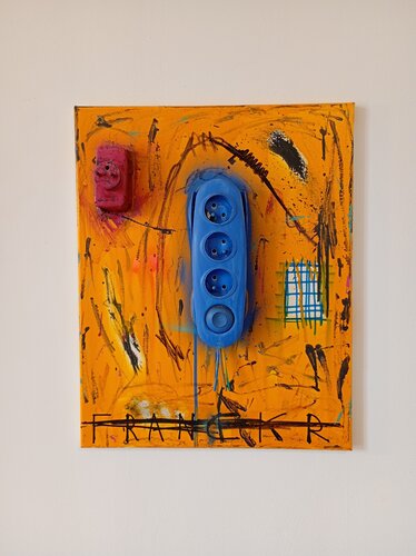 La multiprise bleue by Franck Rivoal, Painting for Sale on Singulart