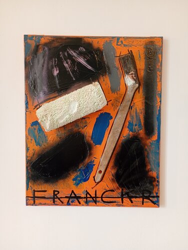Le rouleau de peinture et le pinceau by Franck Rivoal, Painting for Sale on Singulart