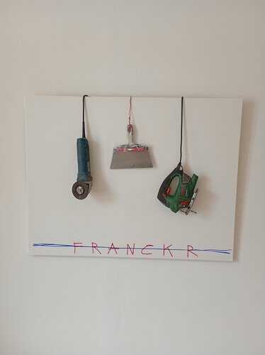 Autoportrait aux outils by Franck Rivoal, 絵画 for Sale on Singulart