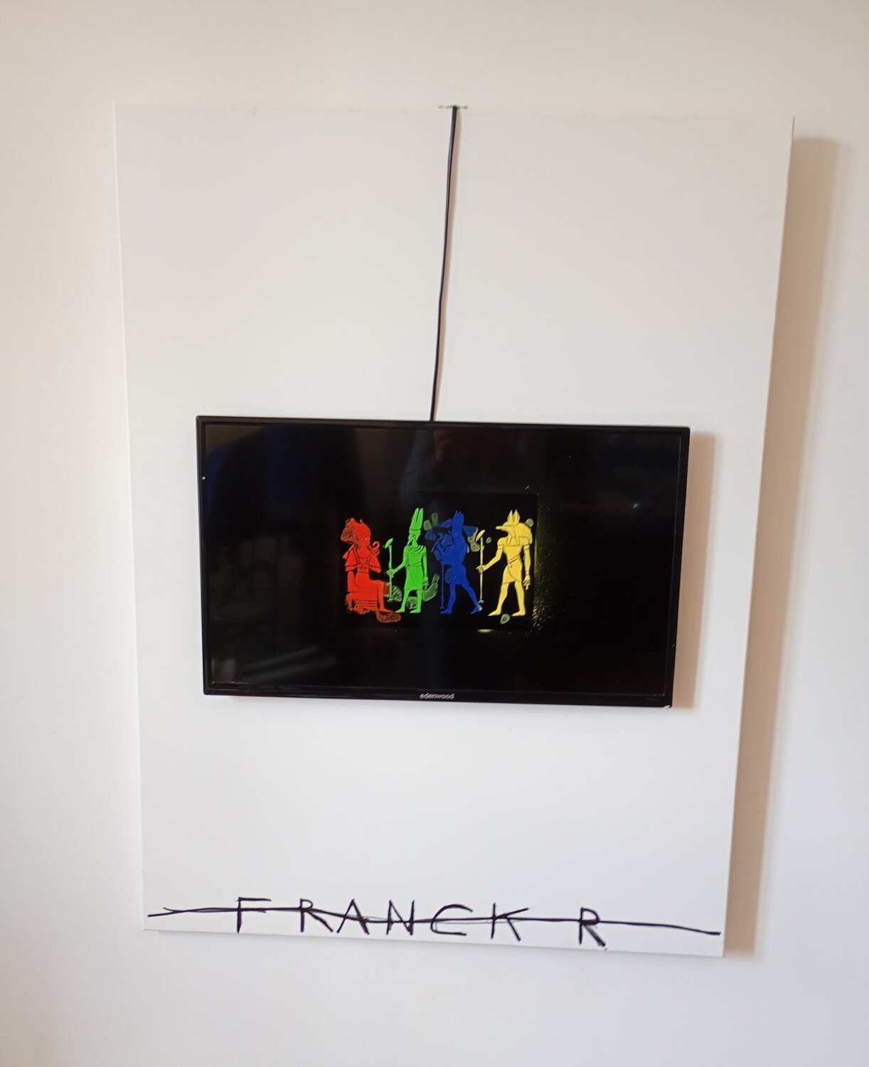 Le Pharaon Amon-Re Horus Anubis Franck Rivoal Peinture originale à vendre