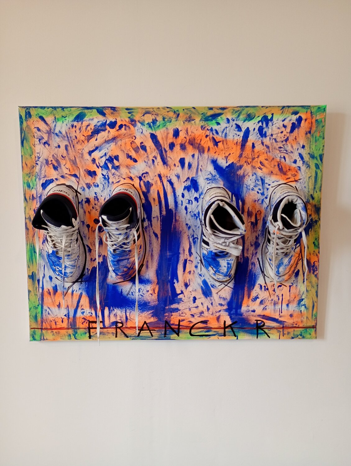 Un père et un fils Franck Rivoal Dipinto originale in vendita