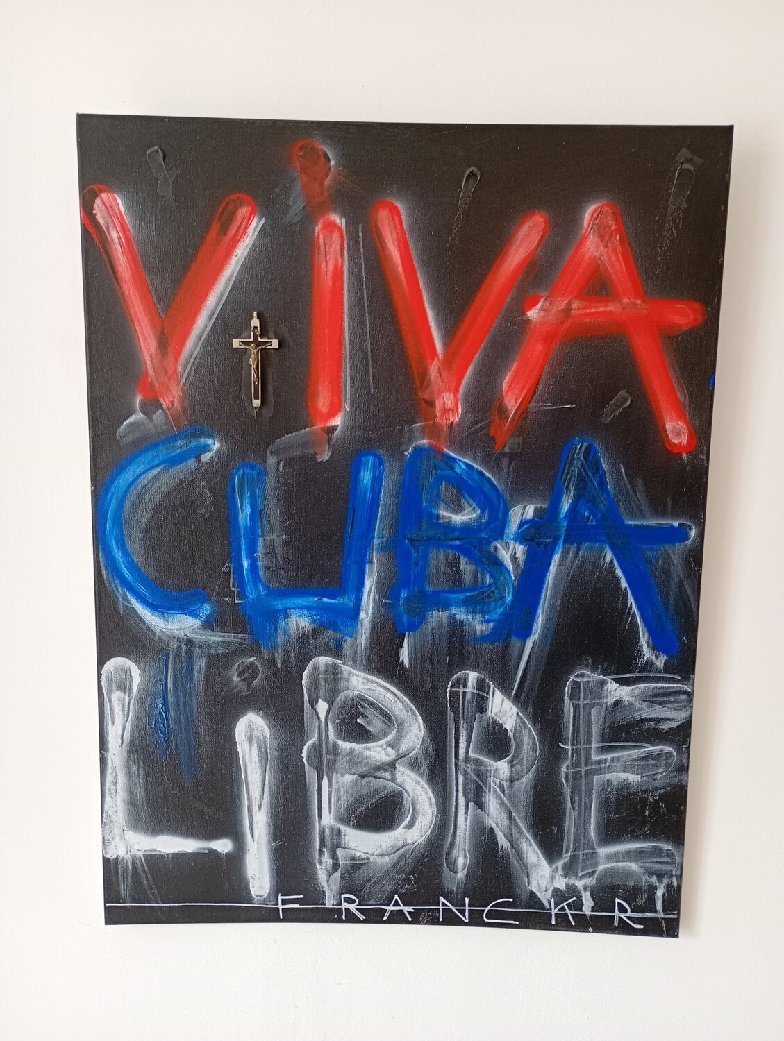 Christ Sauveur Viva Cuba Libre Franck Rivoal Originalgemälde zu verkaufen