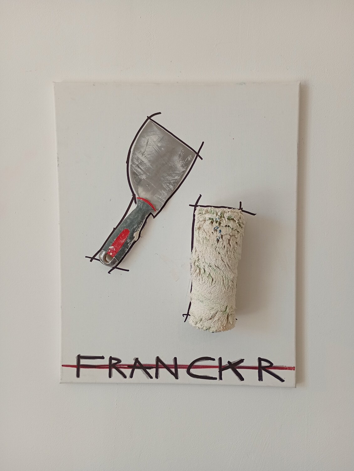 Autoportrait de chantier Franck Rivoal Original painting for sale