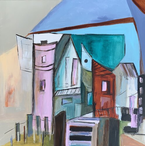 Eco-quartier par Christelle Veron Cherbonnier, Peinture en vente sur Singulart