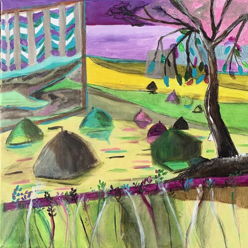 A travers les vitraux de Matisse by Christelle Veron Cherbonnier, Painting for Sale on Singulart