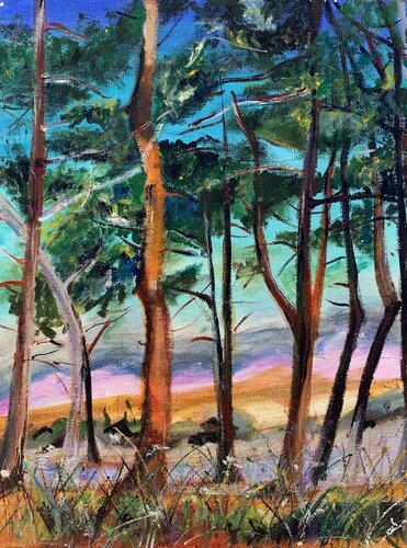 Les pins des Landes de Christelle Veron Cherbonnier, Pintura a la venta en Singulart