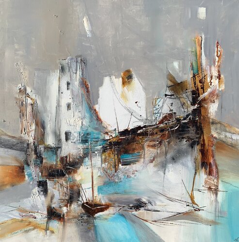 La tour blanche par Christelle Veron Cherbonnier, Peinture en vente sur Singulart