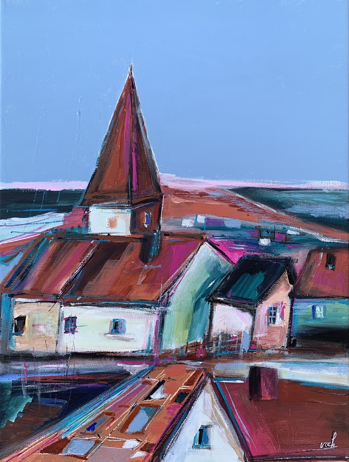 Norvégien Christelle Veron Cherbonnier Peinture originale à vendre
