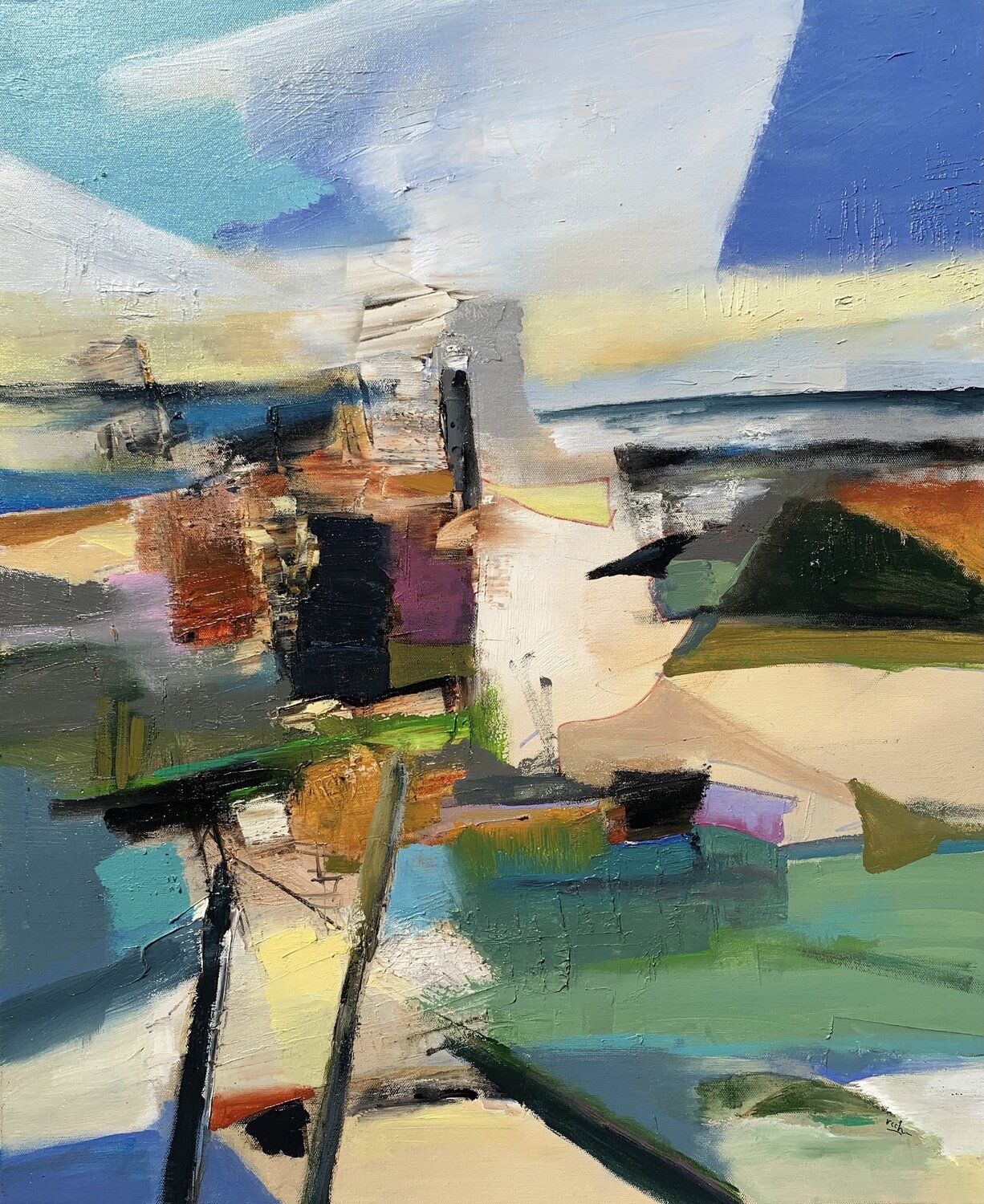 Sédiments d'océan Christelle Veron Cherbonnier Original painting for sale