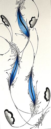 Plume bleu di Jérôme Lille, Disegno in vendita su Singulart