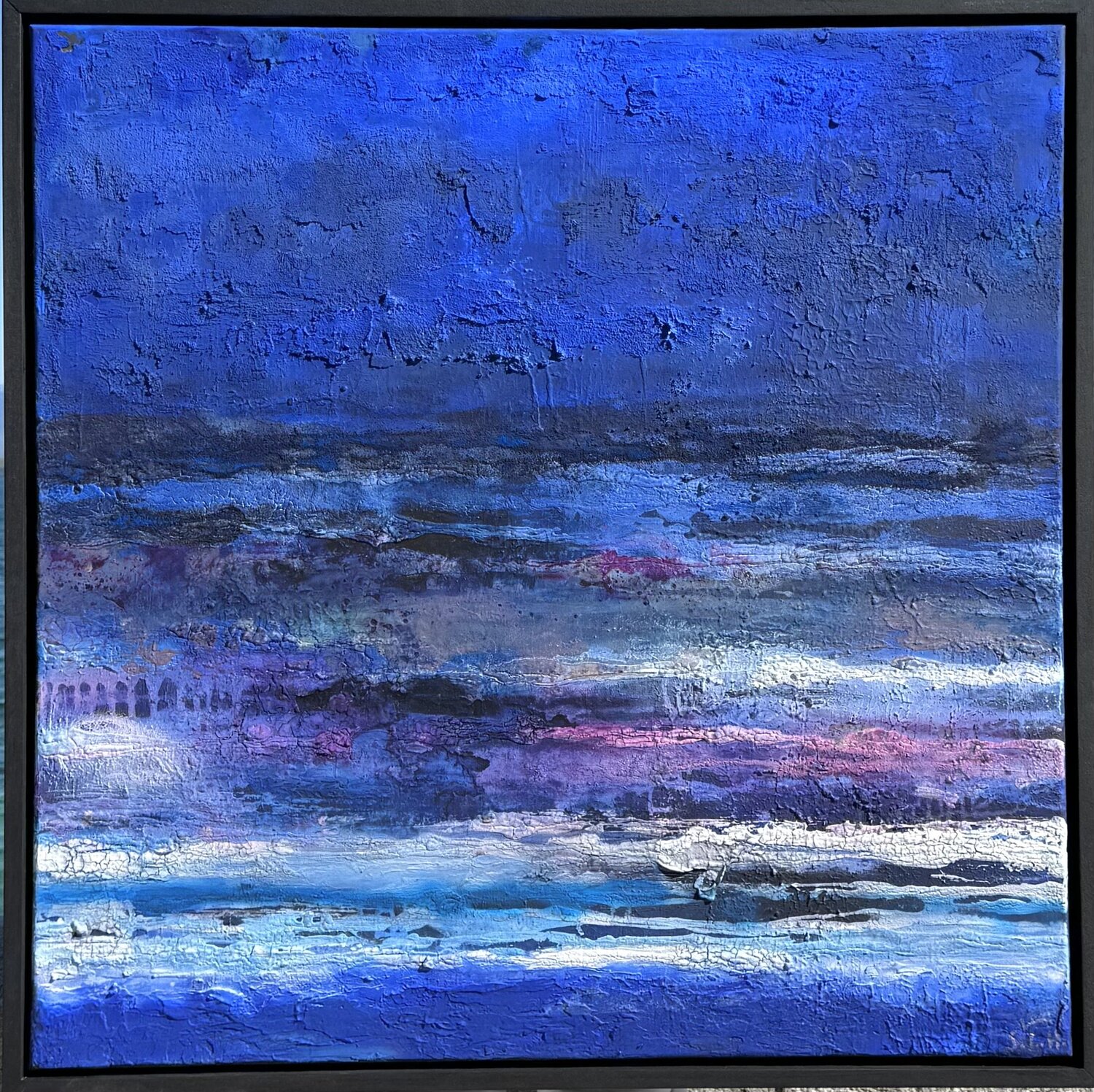 Santorini sundown Sabine Leclercq Haanaes Original painting for sale
