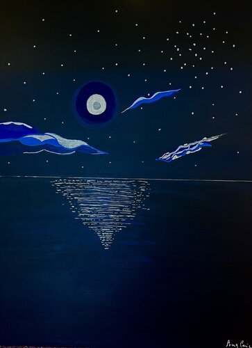 La luna sembra un Matiasma de Anna Carignani, Pintura a la venta en Singulart