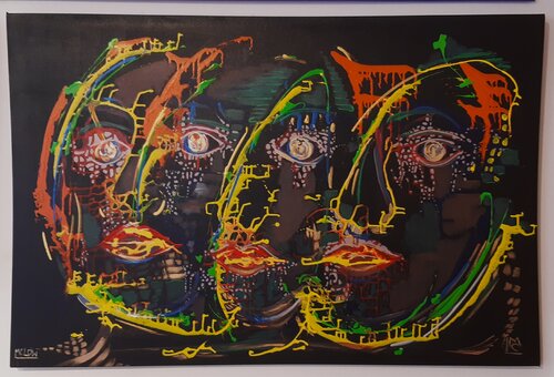 Faces in the dark by Martin Löw, Painting for Sale on Singulart