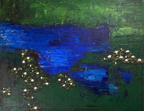Midnight Reflections di Shakuntala RKrishnaiii, Pittura in vendita su Singulart